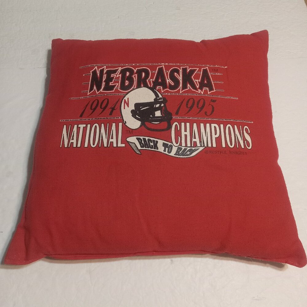 Nebraska Cornhuskers Back To Back National Champions 94-95 Pillow VTG